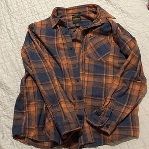 Legendary Whitetails Men's Plaid Casual Button Down Shirt - Blue and Orange